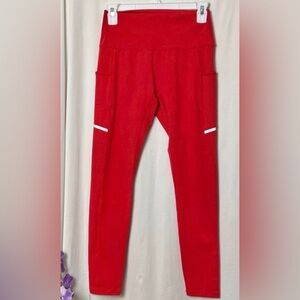 Til You Collapse Red High-Waisted Pocket Leggings Size Small